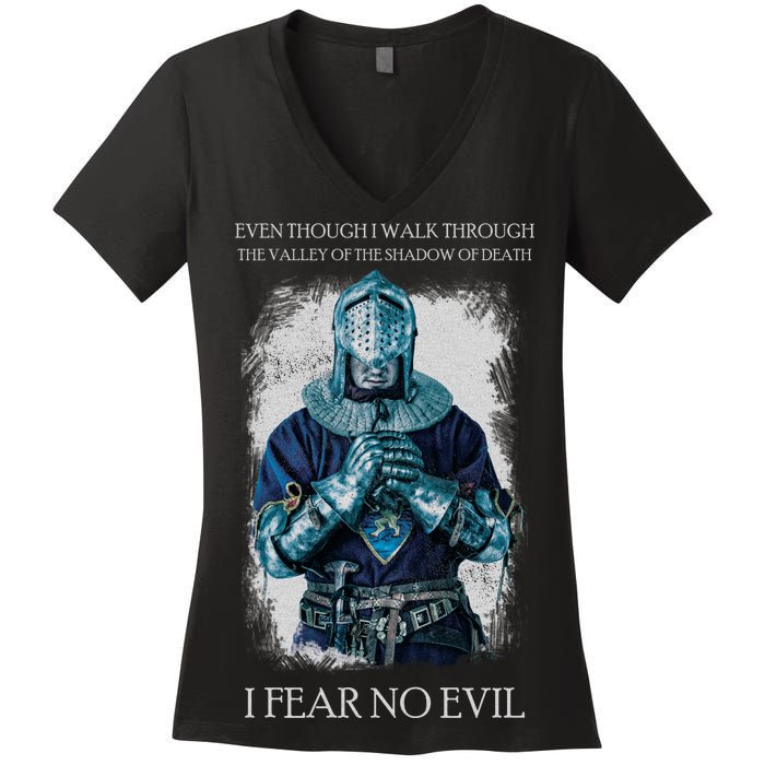 The Crusader Fear No Evil Women's V-Neck T-Shirt