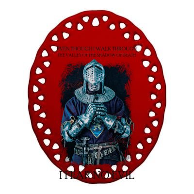 The Crusader Fear No Evil Ceramic Oval Ornament