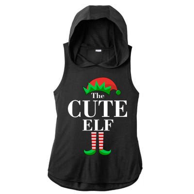 The Cute Elf Family Matching Christmas Ladies PosiCharge Tri-Blend Wicking Draft Hoodie Tank