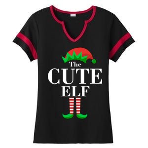 The Cute Elf Family Matching Christmas Ladies Halftime Notch Neck Tee