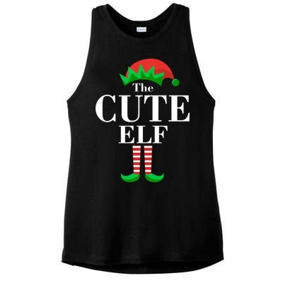 The Cute Elf Family Matching Christmas Ladies PosiCharge Tri-Blend Wicking Tank