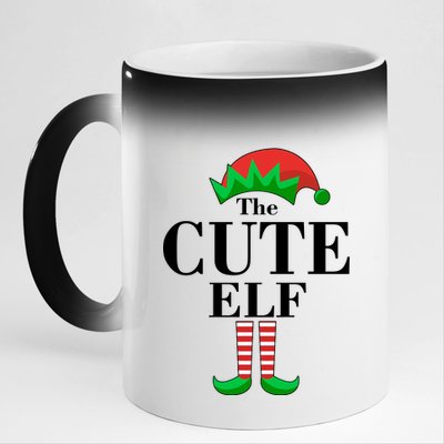 The Cute Elf Family Matching Christmas 11oz Black Color Changing Mug