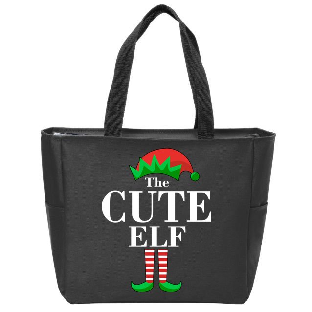The Cute Elf Family Matching Christmas Zip Tote Bag