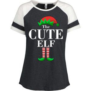 The Cute Elf Family Matching Christmas Enza Ladies Jersey Colorblock Tee