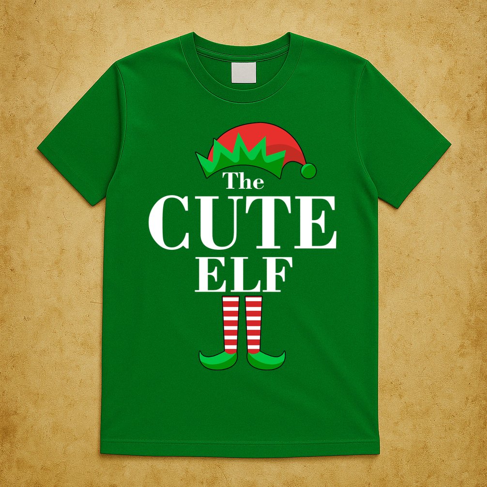 The Cute Elf Family Matching Christmas T-Shirt