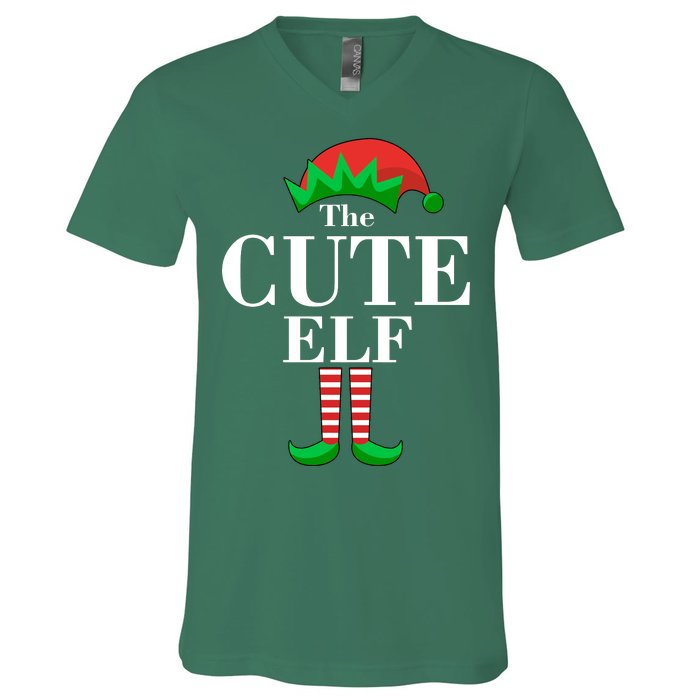 The Cute Elf Family Matching Christmas V-Neck T-Shirt