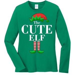 The Cute Elf Family Matching Christmas Ladies Long Sleeve Shirt