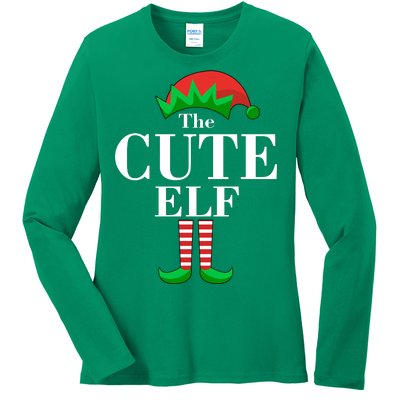 The Cute Elf Family Matching Christmas Ladies Long Sleeve Shirt