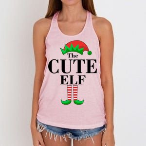 The Cute Elf Family Matching Christmas Women's Knotted Racerback Tank