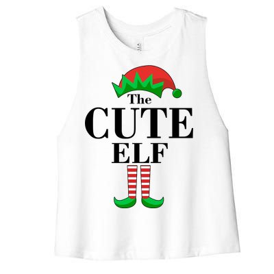 The Cute Elf Family Matching Christmas Women's Racerback Cropped Tank