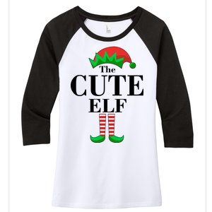 The Cute Elf Family Matching Christmas Women's Tri-Blend 3/4-Sleeve Raglan Shirt