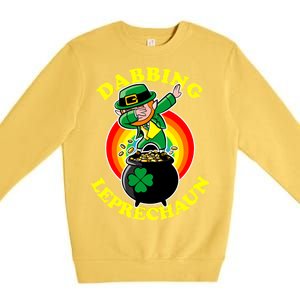 The Dabbing Leprechaun Irish Rainbow Dab St. Patrick's Day Premium Crewneck Sweatshirt