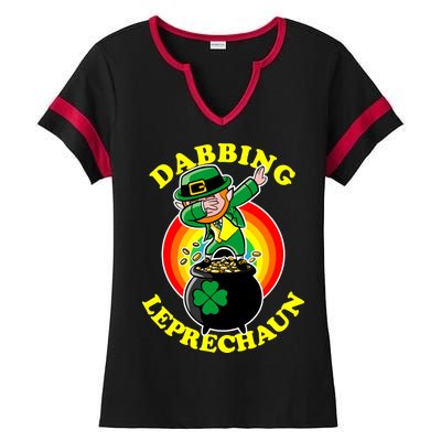 The Dabbing Leprechaun Irish Rainbow Dab St. Patrick's Day Ladies Halftime Notch Neck Tee