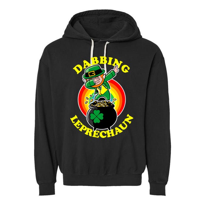 The Dabbing Leprechaun Irish Rainbow Dab St. Patrick's Day Garment-Dyed Fleece Hoodie
