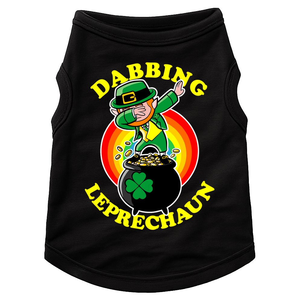 The Dabbing Leprechaun Irish Rainbow Dab St. Patrick's Day Doggie Tank
