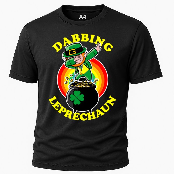 The Dabbing Leprechaun Irish Rainbow Dab St. Patrick's Day Cooling Performance Crew T-Shirt