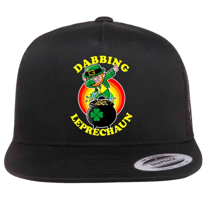 The Dabbing Leprechaun Irish Rainbow Dab St. Patrick's Day Flat Bill Trucker Hat