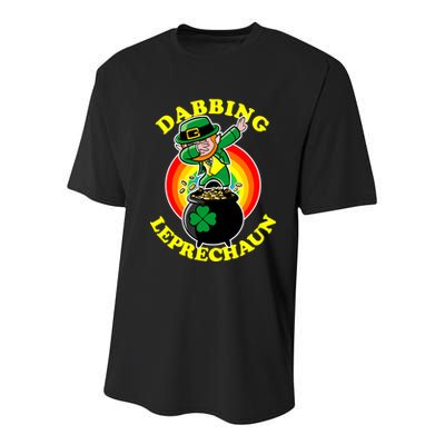 The Dabbing Leprechaun Irish Rainbow Dab St. Patrick's Day Youth Performance Sprint T-Shirt