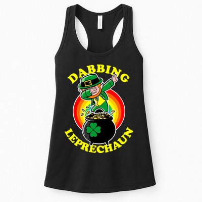The Dabbing Leprechaun Irish Rainbow Dab St. Patrick's Day Womens Tank Top