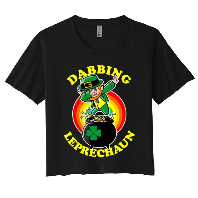 The Dabbing Leprechaun Irish Rainbow Dab St. Patrick's Day Crop Top