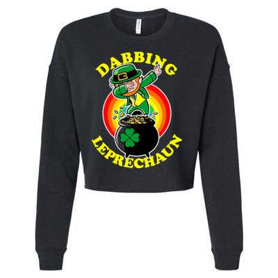 The Dabbing Leprechaun Irish Rainbow Dab St. Patrick's Day Cropped Pullover Crew