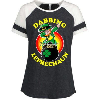 The Dabbing Leprechaun Irish Rainbow Dab St. Patrick's Day Enza Ladies Jersey Colorblock Tee