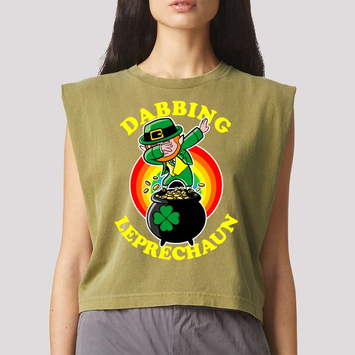 The Dabbing Leprechaun Irish Rainbow Dab St. Patrick's Day Garment-Dyed Women's Muscle Tee