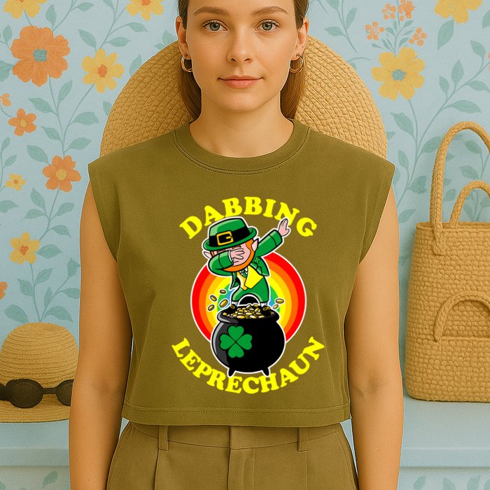 The Dabbing Leprechaun Irish Rainbow Dab St. Patrick's Day Garment-Dyed Women's Muscle Tee