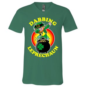 The Dabbing Leprechaun Irish Rainbow Dab St. Patrick's Day V-Neck T-Shirt