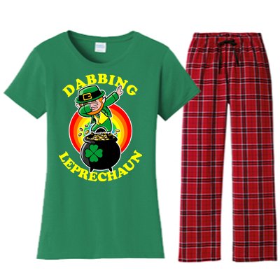 The Dabbing Leprechaun Irish Rainbow Dab St. Patrick's Day Women's Flannel Pajama Set