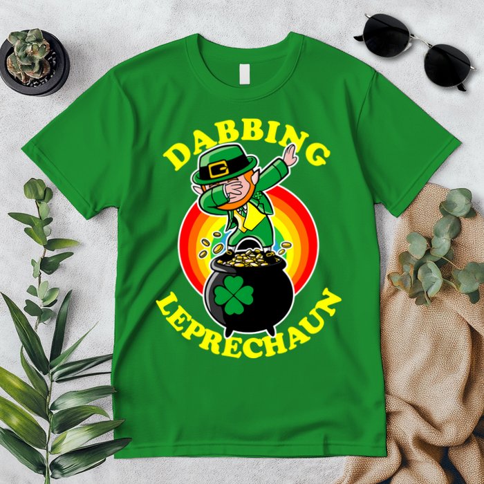 The Dabbing Leprechaun Irish Rainbow Dab St. Patrick's Day Premium T-Shirt