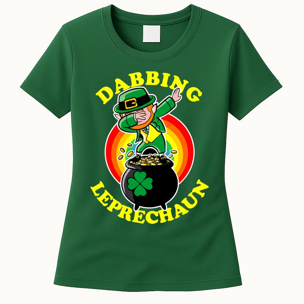 The Dabbing Leprechaun Irish Rainbow Dab St. Patrick's Day Womens T-Shirt