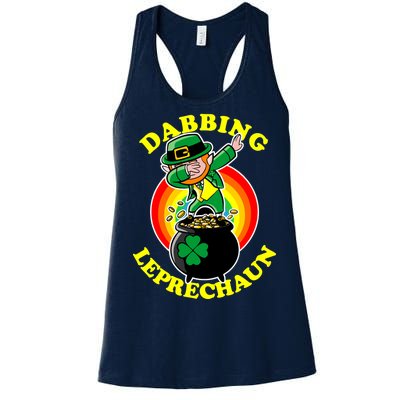 The Dabbing Leprechaun Irish Rainbow Dab St. Patrick's Day Women's Racerback Tank