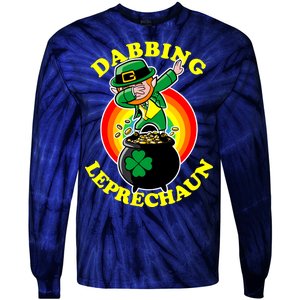 The Dabbing Leprechaun Irish Rainbow Dab St. Patrick's Day Tie-Dye Long Sleeve Shirt