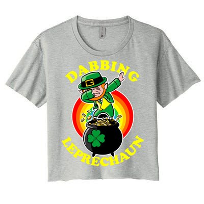 The Dabbing Leprechaun Irish Rainbow Dab St. Patrick's Day Women's Crop Top Tee