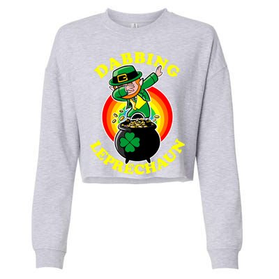 The Dabbing Leprechaun Irish Rainbow Dab St. Patrick's Day Cropped Pullover Crew