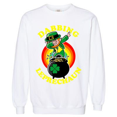 The Dabbing Leprechaun Irish Rainbow Dab St. Patrick's Day Garment-Dyed Sweatshirt