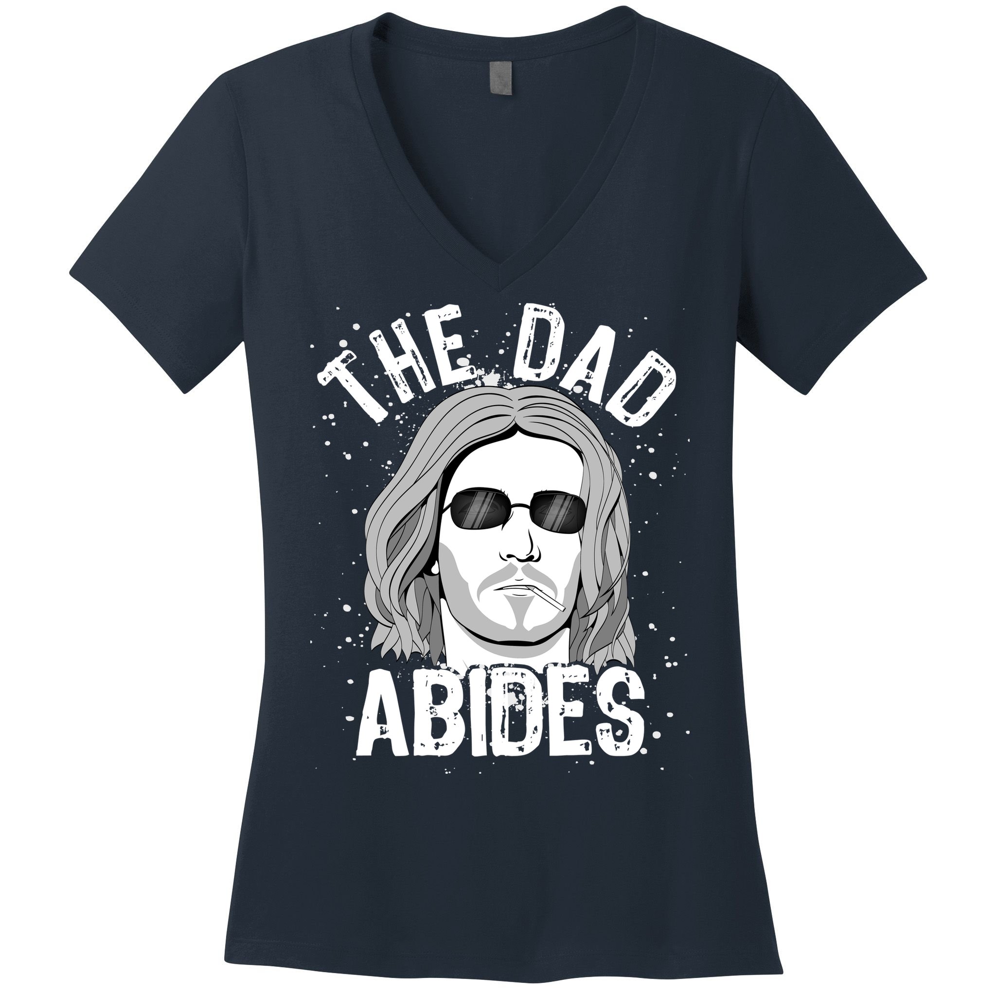 The Dad Abides Coll Shades Women's V-Neck T-Shirt