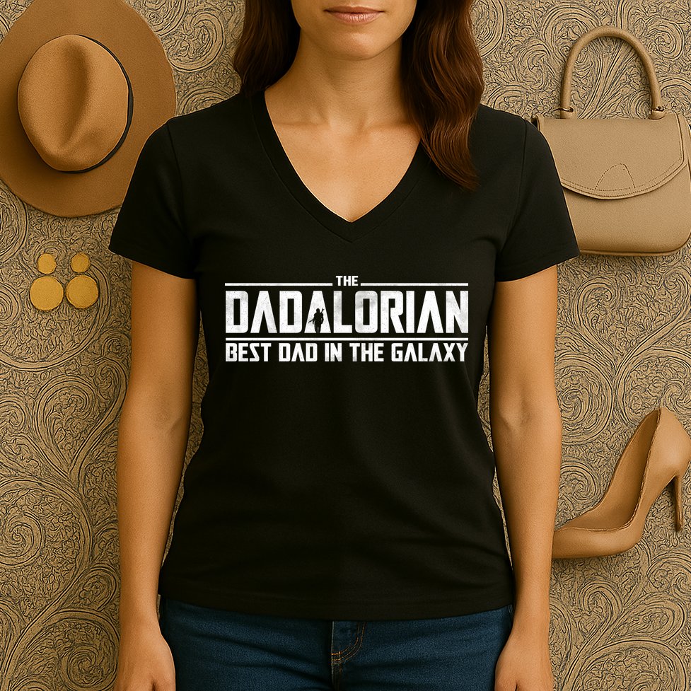 The Dadalorian Best Dad In The Galaxy Women's V-Neck T-Shirt