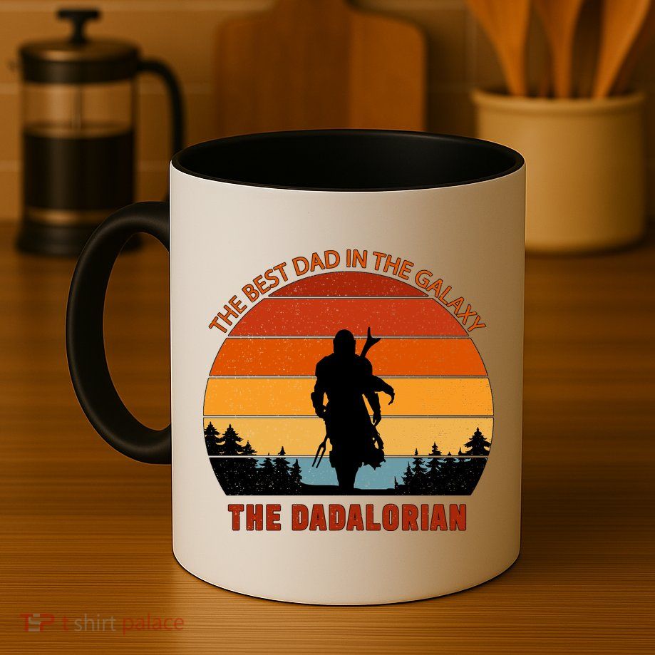 The Dadalorian Best Dad in The Galaxy Retro Vintage Mug
