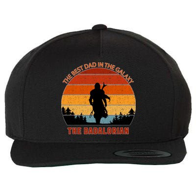 The Dadalorian Best Dad in The Galaxy Retro Vintage Wool Snapback Cap