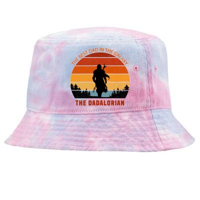 The Dadalorian Best Dad in The Galaxy Retro Vintage Tie-Dyed Bucket Hat