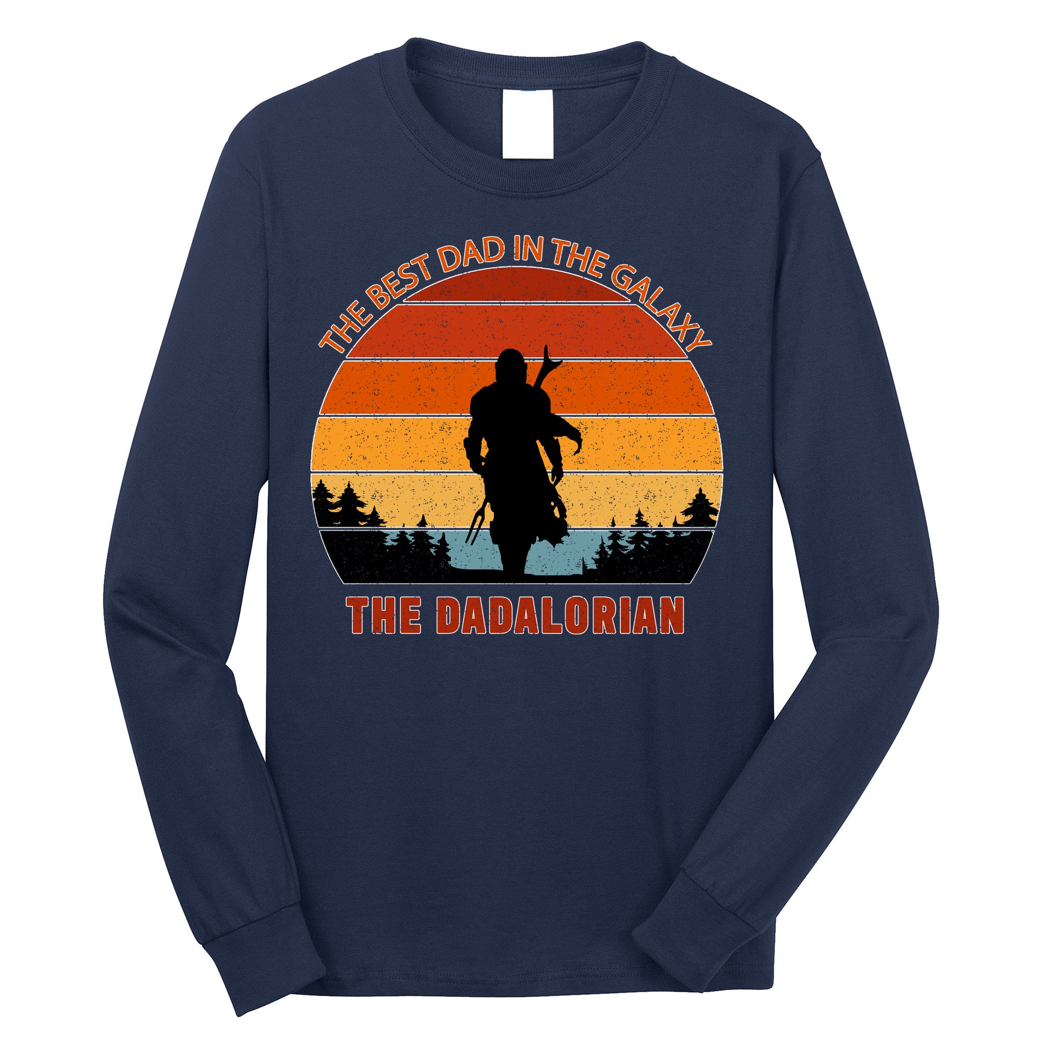 The Dadalorian Best Dad in The Galaxy Retro Vintage Long Sleeve Shirt