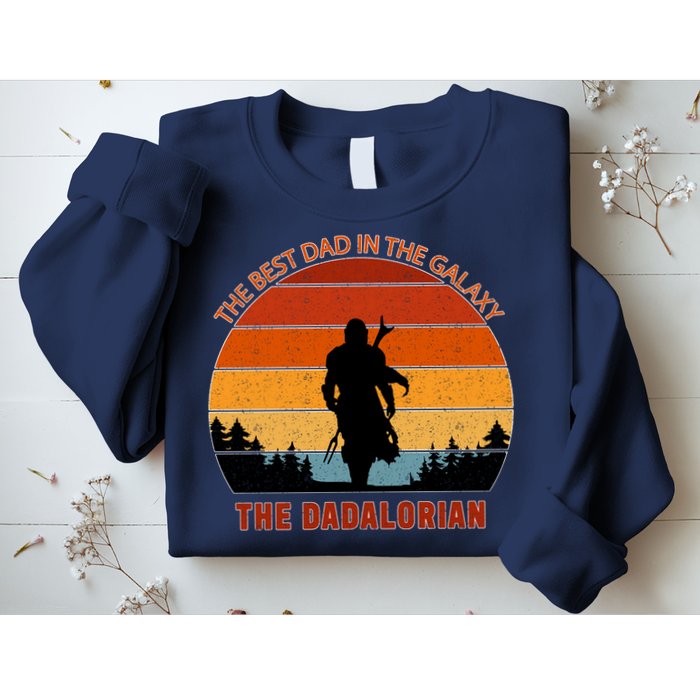 The Dadalorian Best Dad in The Galaxy Retro Vintage Sweatshirt