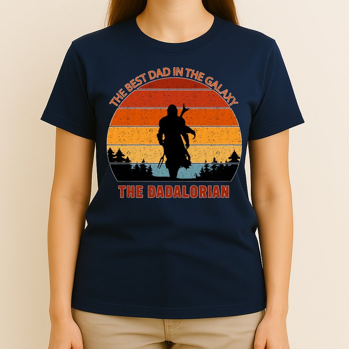 The Dadalorian Best Dad in The Galaxy Retro Vintage T-Shirt