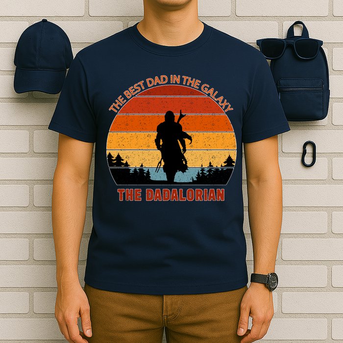 The Dadalorian Best Dad in The Galaxy Retro Vintage T-Shirt