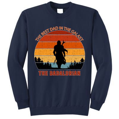 The Dadalorian Best Dad in The Galaxy Retro Vintage Tall Sweatshirt