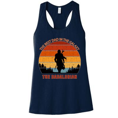 The Dadalorian Best Dad in The Galaxy Retro Vintage Womens Tank Top