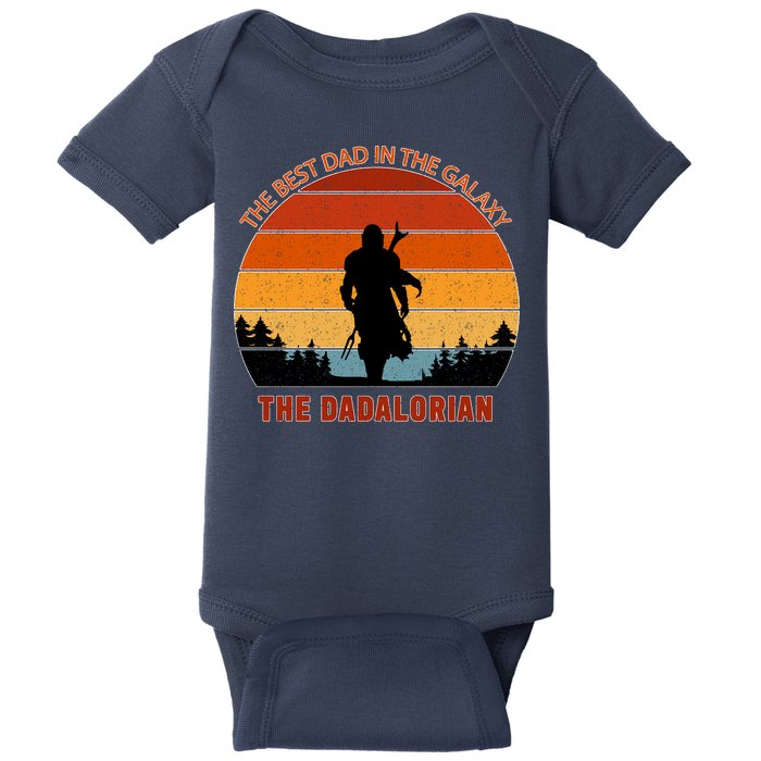 The Dadalorian Best Dad in The Galaxy Retro Vintage Baby Bodysuit