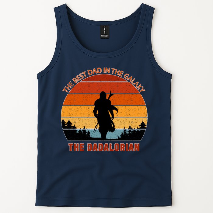 The Dadalorian Best Dad in The Galaxy Retro Vintage Tank Top